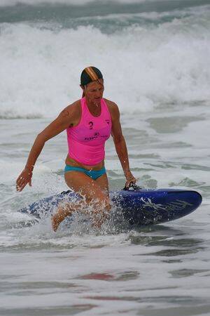 WHITEWATER: Swansea Belmont's Melisa Thurlow in action at Blacksmiths Beach on Thursday. Picture: Surf Life Saving NSW.