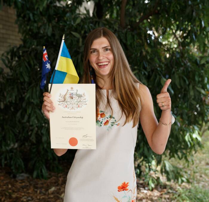 THUMBS UP: Ivanna Bondarchuk was all smiles after receiving her certificate. Picture: Max Mason-Hubers
