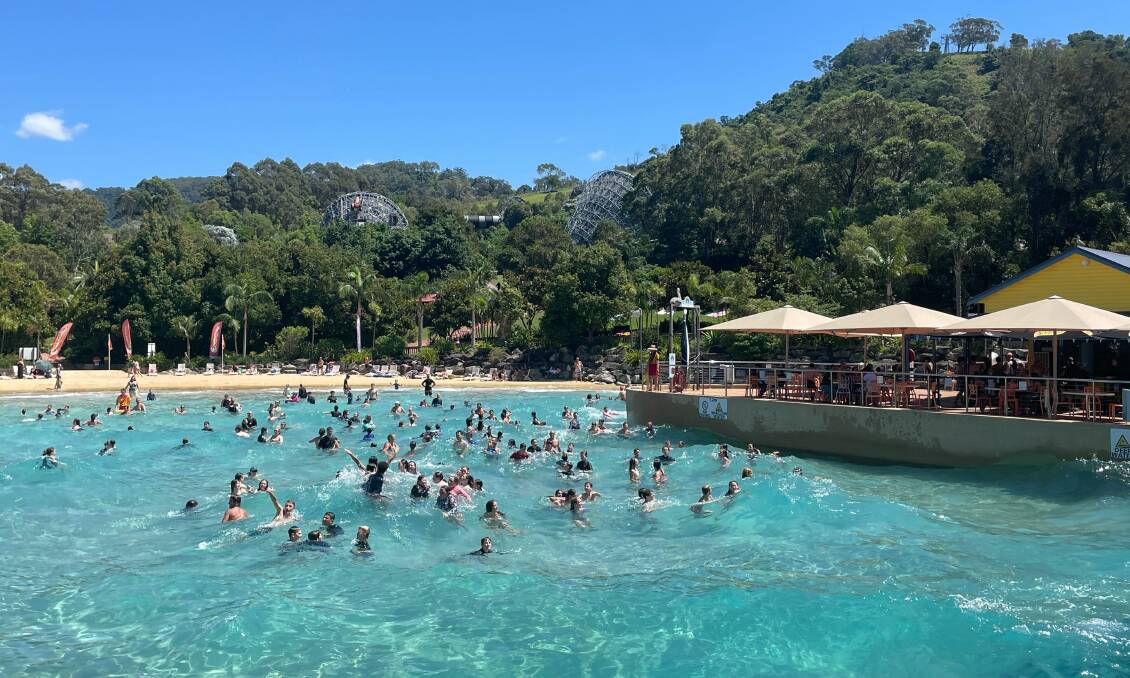 The wave pool at Jamberoo on a sunny day this January.