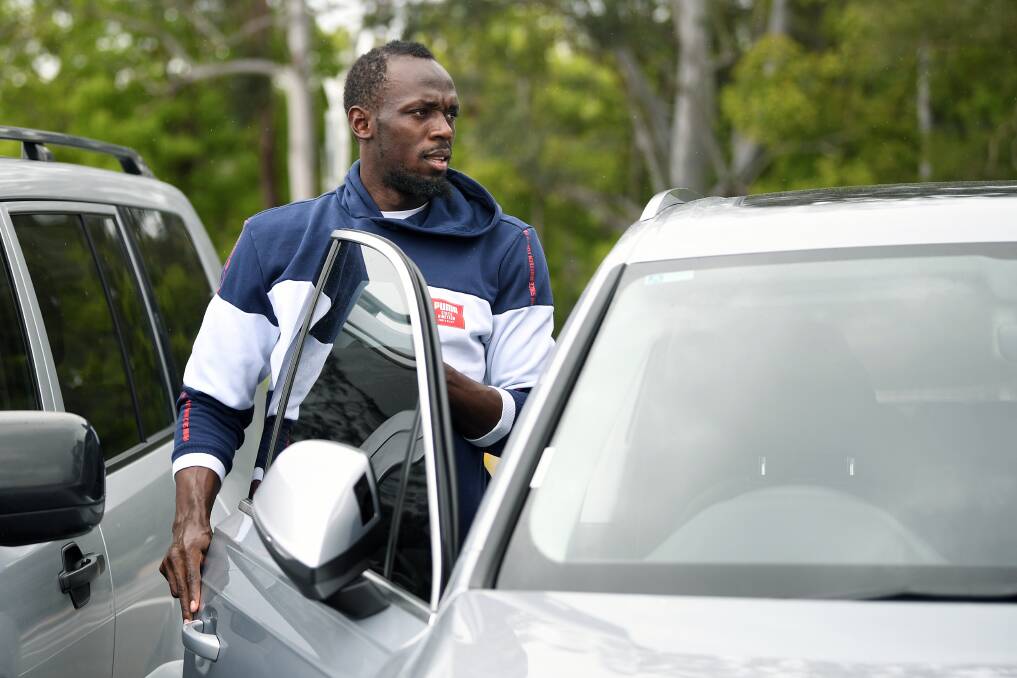 HEADING OUT: Usain Bolt is no longer a Central Coast Mariner. Picture: AAP