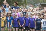 Jets leading striker Sarina Bolden at a sold-out girls only clinic in New Lambton on Monday ahead of the club's historic semi-final in Maitland. Picture by Jonathan Carroll