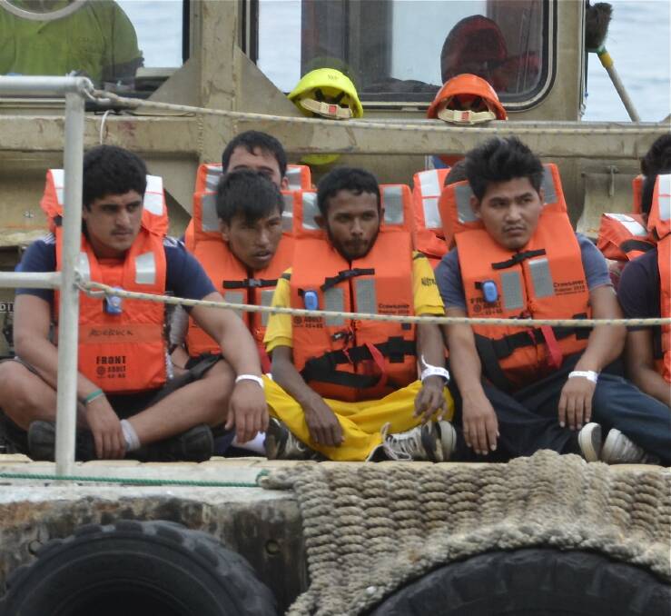 Be afraid?: A boatload of asylum seekers arrive on Christmas Island in 2013. The Morrison government is reopening the Christmas Island detention facility claiming the medevac legislation will restart the boats.