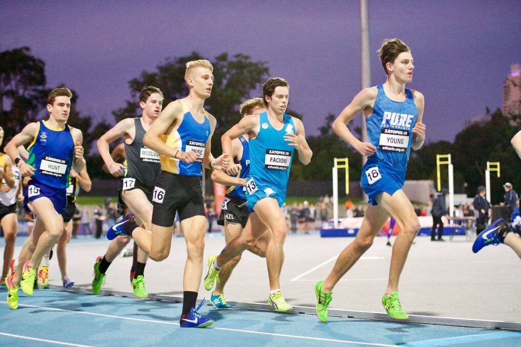 IN STRIDE: Awaba middle-distance runner Luke Young won the Under 20's 800m at the Australian Athletics Championships held last week at Sydney Olympic Park.
