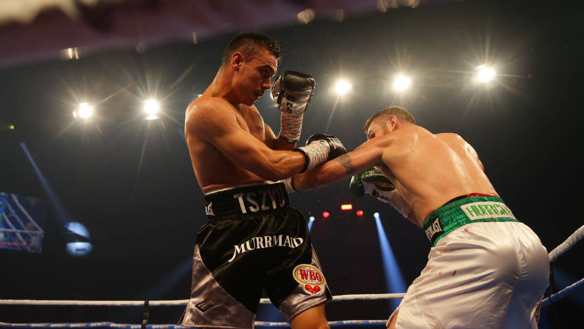 Tim Tszyu during his bout in Newcastle against Dennis Hogan on Wednesday, March 31, 2021. Picture by Jonathan Carroll 