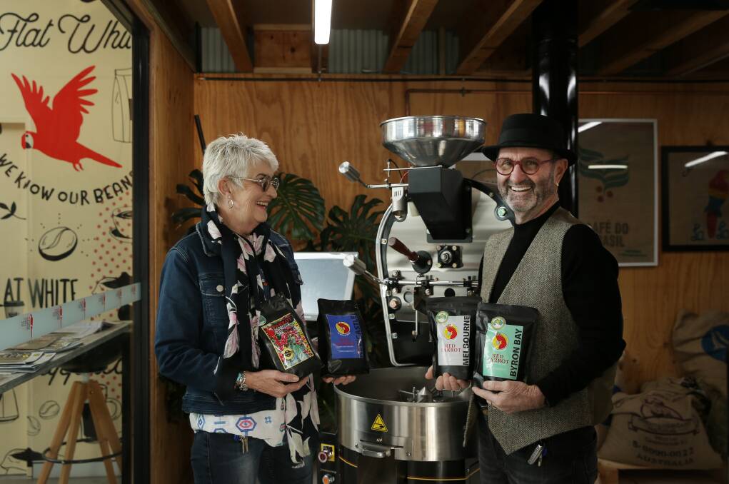 OPEN FOR BUSINESS: Red Parrot cafe owners Mike Roycroft and Debra Roycroft. Photo: Simone De Peak