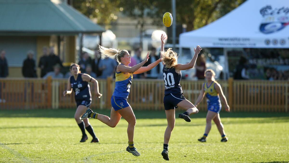 Womens Black Diamond AFL grand-final between Newcastle City and Nelson Bay. Pictures: Max Mason-Hubers 


