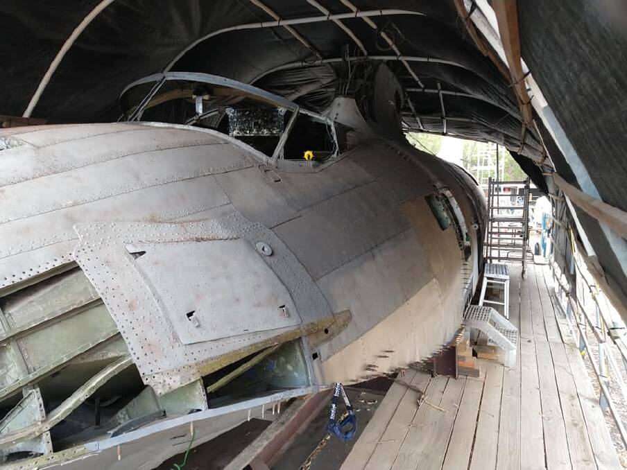 PROJECT: The full-sized PBY-5A Catalina that Mr Wenban has been helping to restore.