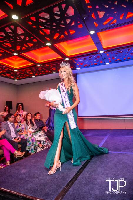HUMBLED: Ms Australia International winner Michelle Fleming is a finalist in the Australian Golden Sash Awards. Picture: Terrence James Photography.