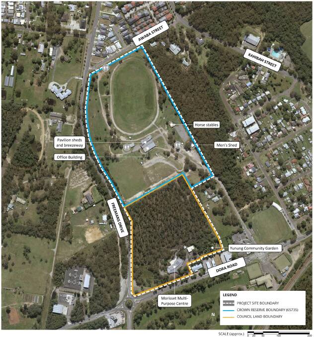A map of the Morisset Showground boundaries and facilities.