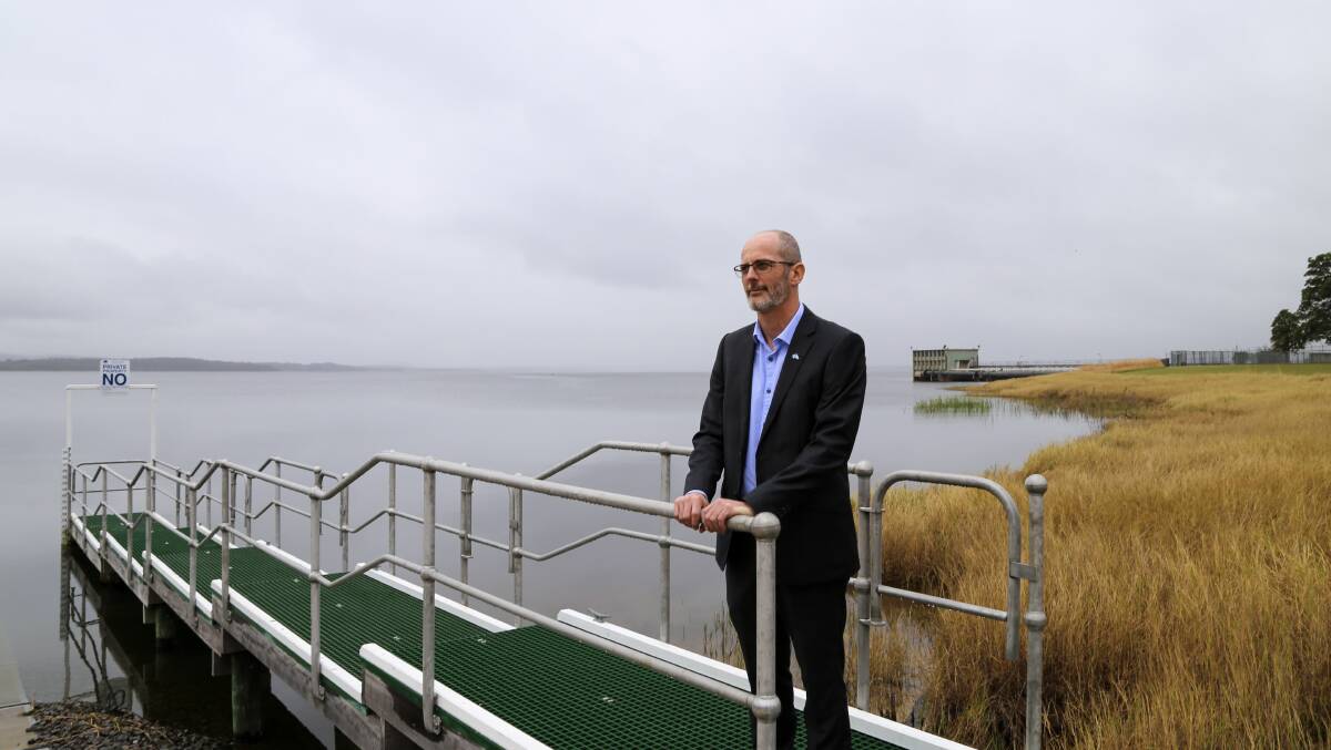 LOVE WATER: Hunter Water managing director Darren Cleary at Grahamstown Dam on Friday where he announced water restrictions would be removed from October 1. Pictures: Ellie-Marie Watts