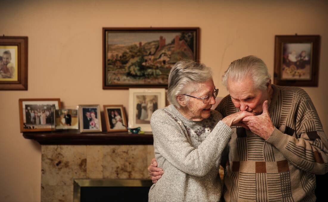 ROMANTIC: Val and Darrell Garfoot celebrating their 70th wedding anniversary. Picture: Marina Neil