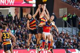 The Crows and the Lions have fought out a tense draw at the Adelaide Oval. (Matt Turner/AAP PHOTOS)