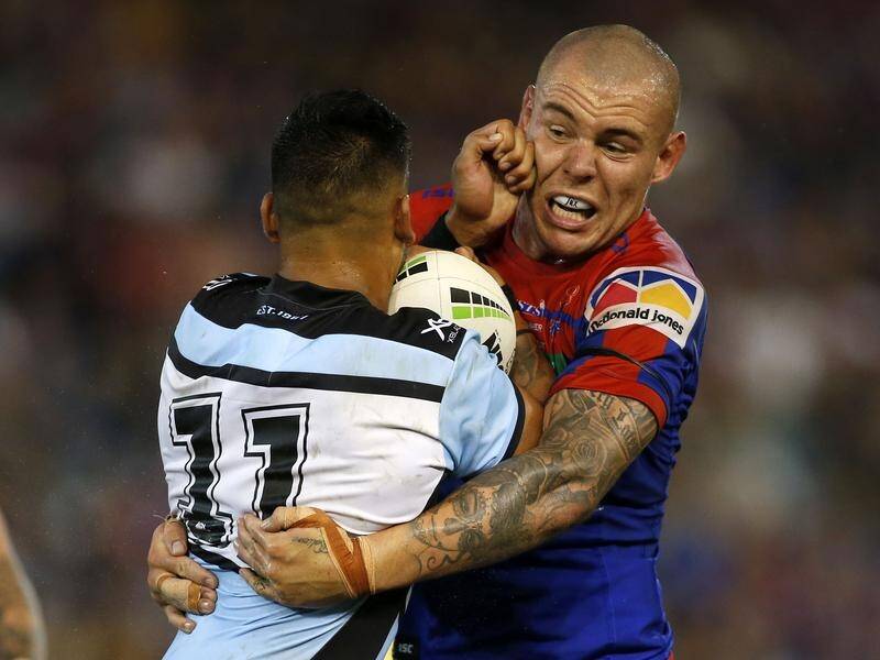 Penrith will have to find a way to stop David Klemmer (R) in their NRL clash with Newcastle.