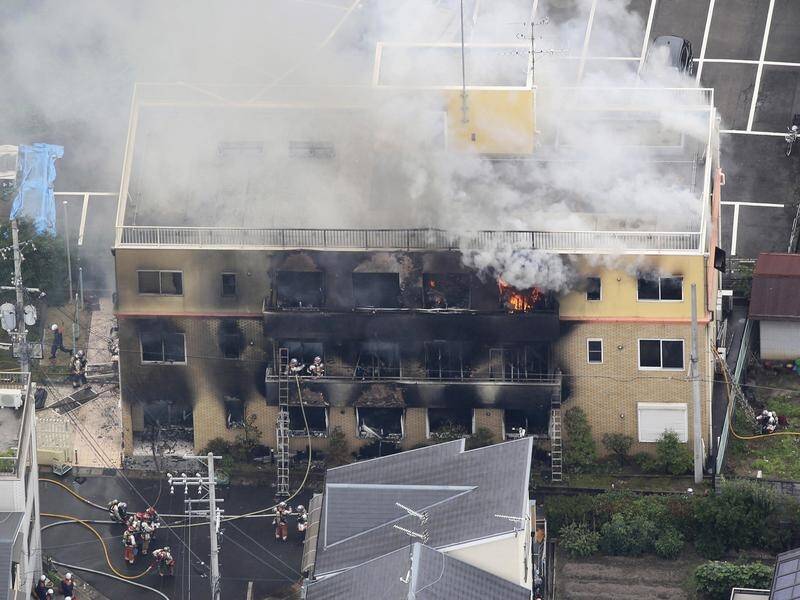 An attacker sprayed an accelerant in the Kyoto Animation building where 33 people died.