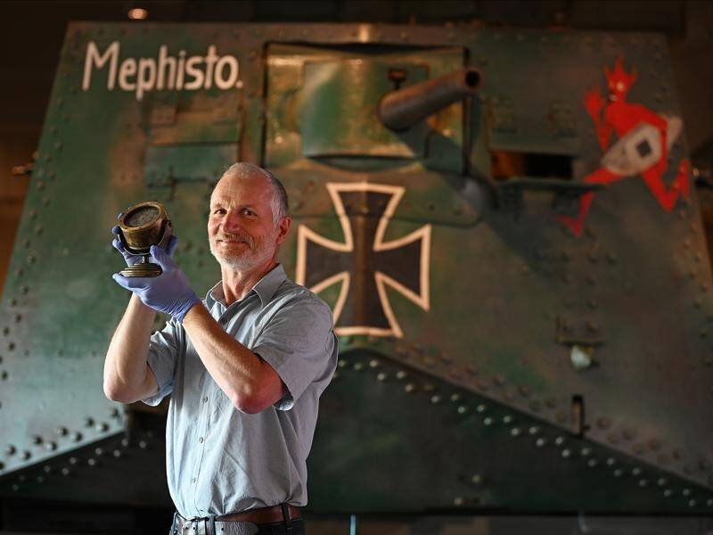 A compass belonging to the world's rarest tank has been reunited with it at Queensland Museum. (Queensland Museum/AAP PHOTOS)