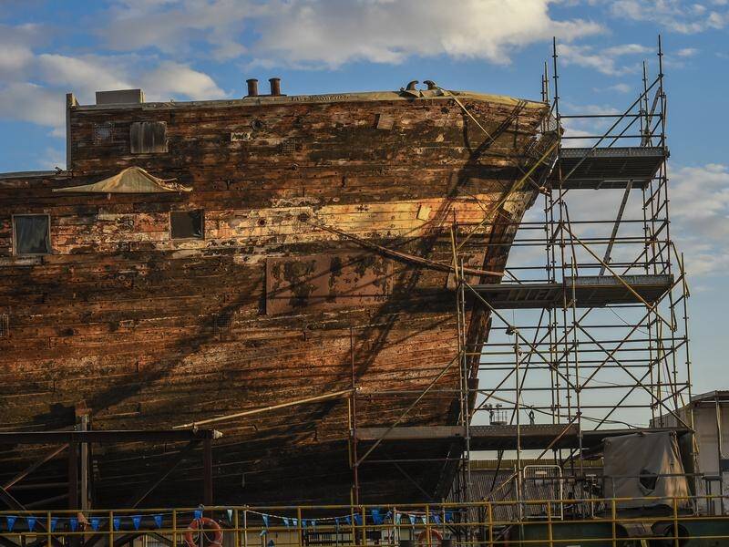 The City of Adelaide clipper ship has been moved to a new berth in the city's Outer Harbour.