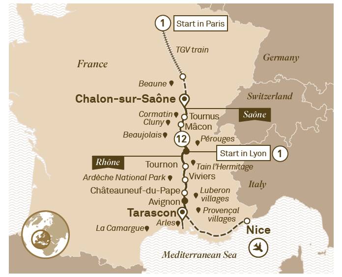 ADVENTURE: The 13 day cruise will cross the majority of the South of France,  including Lyon, Avignon and Macon. Picture: Escape Travel