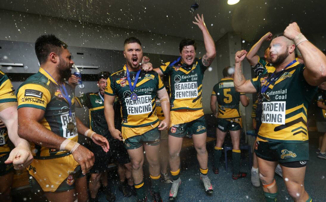 POSITIVE: The Macquarie Scorpions have started their title defence on the right foot. Pictured is the squad celebrating after their title-winning match at the end of the 2017 season. Picture: Jonathan Carroll