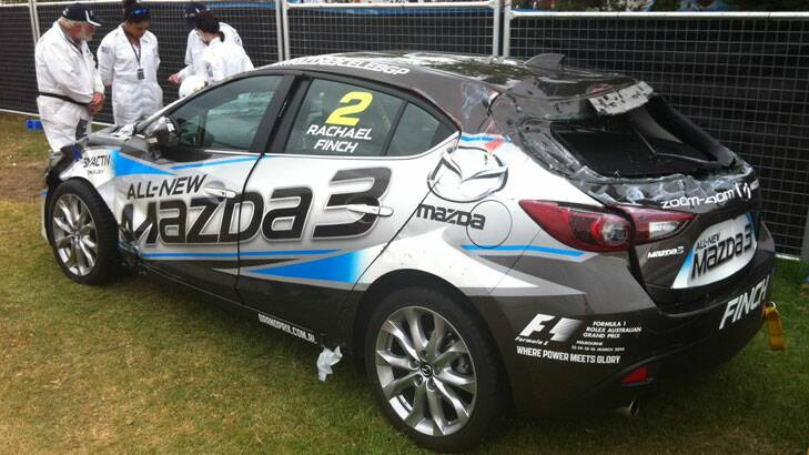 The Mazda3 after the roll.