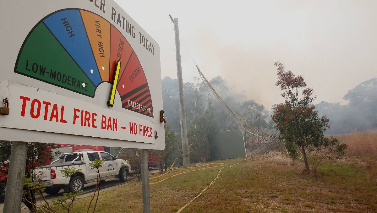Fires near Nords Wharf Bushfire Centre on Friday, October 18. Picture: PHIL HEARNE 